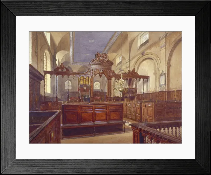 Framed Print : Interior of the Church of All Hallows the Great, City of London, 1884. Artist