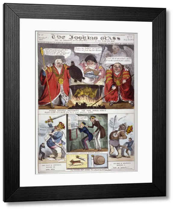Framed Print : Weird sisters, preparing for the royal visit, 1830. Artist: Robert Seymour Framed Print : Weird sisters, preparing for the royal visit, 1830. Artist: Robert Seymour