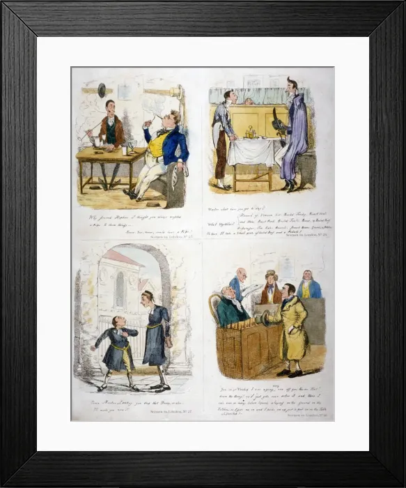 Framed Print : Scenes in London, c1830 Framed Print : Scenes in London, c1830