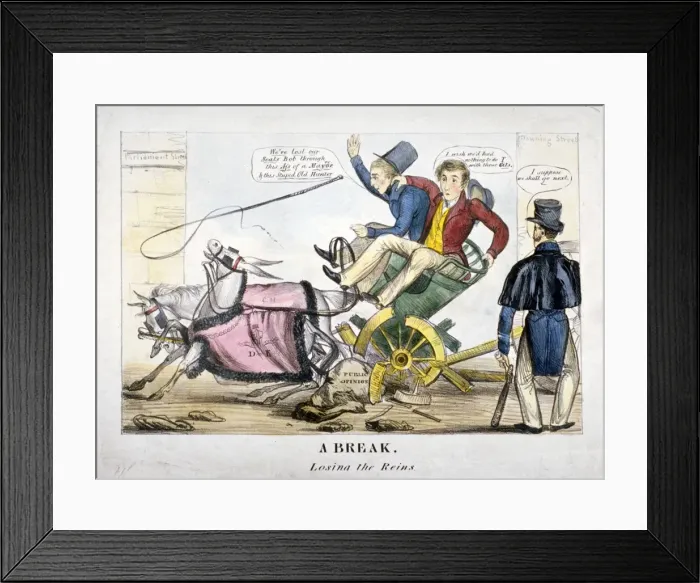 Framed Print : A Break, losing the Reins, 1830 Framed Print : A Break, losing the Reins, 1830
