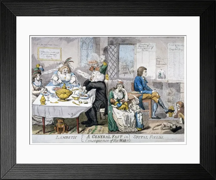 Framed Print : A General Fast in consequence of the War!!, 1794. Artist: Isaac Cruikshank Framed Print : A General Fast in consequence of the War!!, 1794. Artist: Isaac Cruikshank