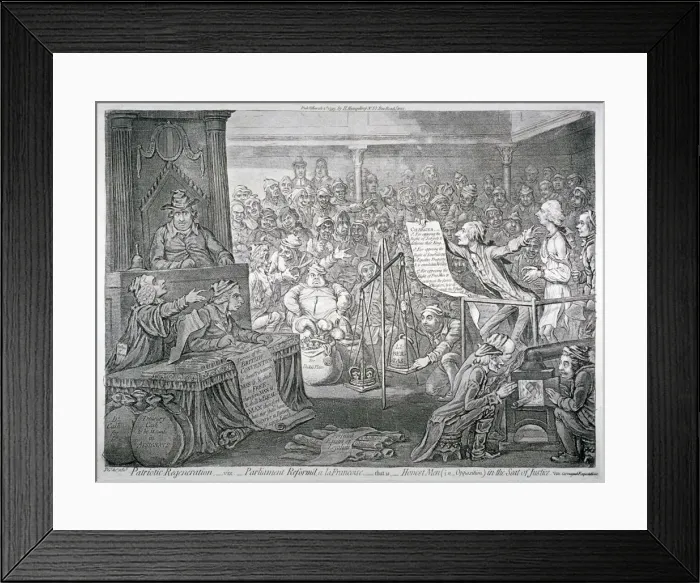 Framed Print : Scene inside the House of Commons, Westminster, London, 1795. Artist: James Gillray Framed Print : Scene inside the House of Commons, Westminster, London, 1795. Artist: James Gillray