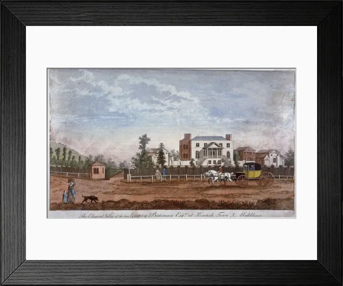 Framed Print : Gregory Batemans Villa, Green Street, Kentish Town, London, 1792 Framed Print : Gregory Batemans Villa, Green Street, Kentish Town, London, 1792