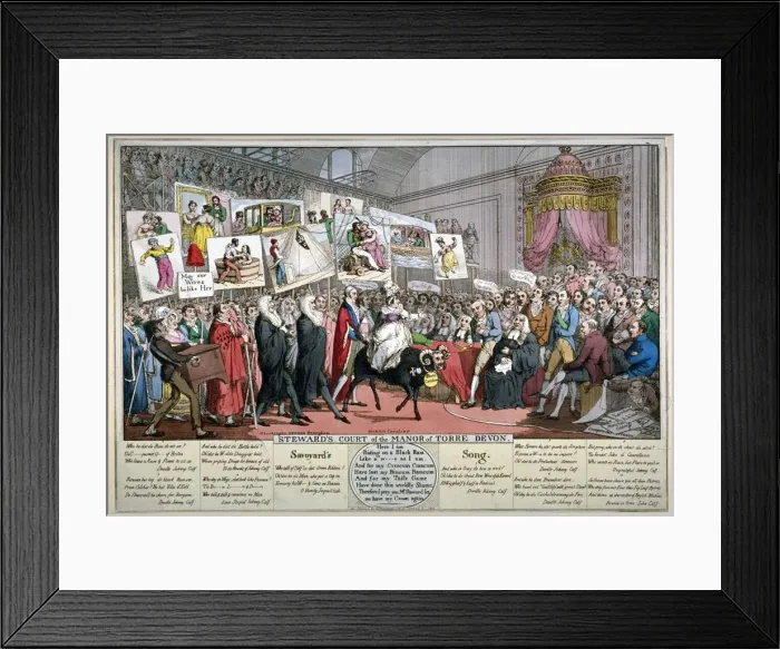 Framed Print : Stewards Court of the Manor of Torre Devon, 1820. Artist Framed Print : Stewards Court of the Manor of Torre Devon, 1820. Artist