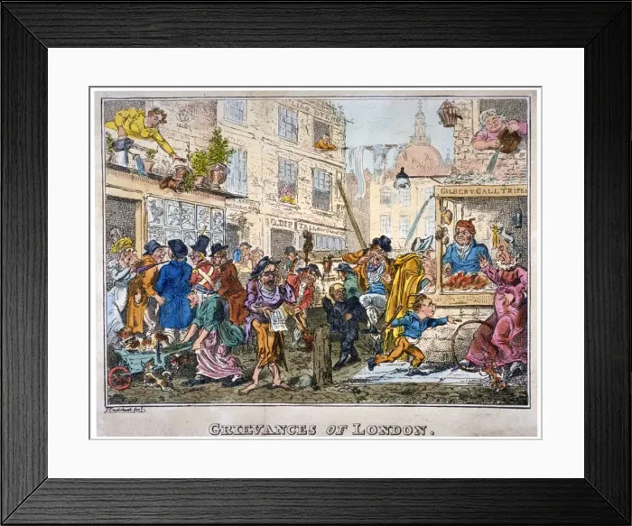 Framed Print : Grievances of London, 1812. Artist: George Cruikshank Framed Print : Grievances of London, 1812. Artist: George Cruikshank