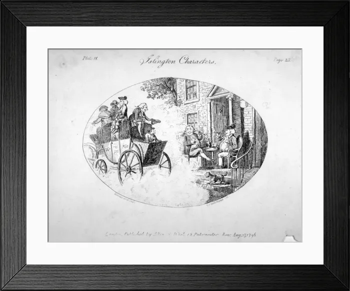 Framed Print : Islington characters, 1796. Artist Framed Print : Islington characters, 1796. Artist