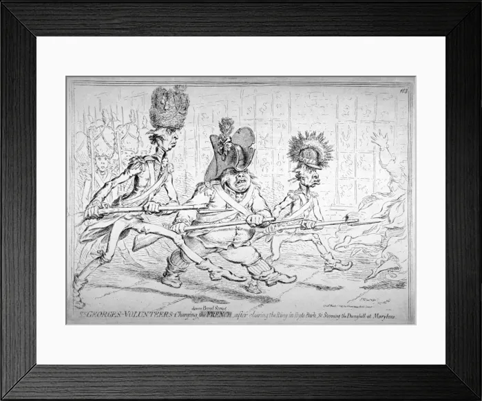 Framed Print : St Georges Volunteers... 1797. Artist: James Gillray Framed Print : St Georges Volunteers... 1797. Artist: James Gillray