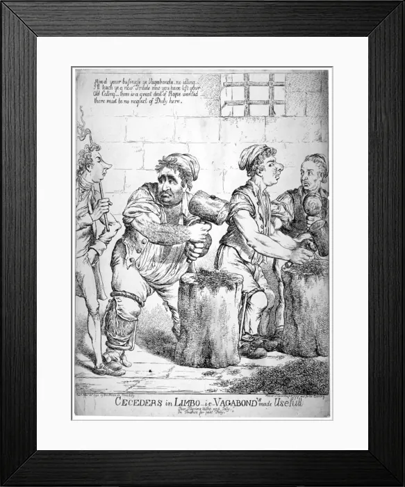 Framed Print : Ceceders in Limbo - ie - vagabonds made usefull... 1798. Artist Framed Print : Ceceders in Limbo - ie - vagabonds made usefull... 1798. Artist