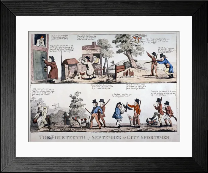 Framed Print : The fourteenth of September or, City sportsmen, 1798 Framed Print : The fourteenth of September or, City sportsmen, 1798