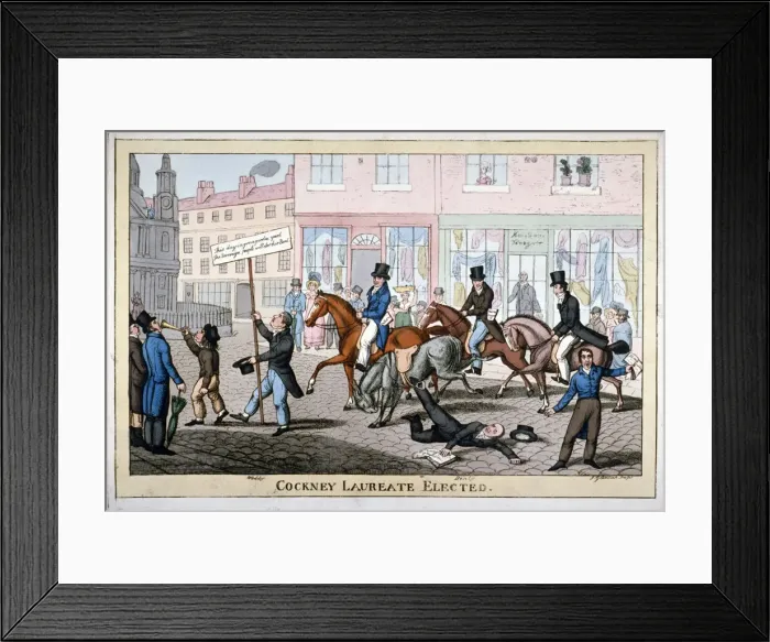 Framed Print : Cockney laureate elected, c1821. Artist: Joseph Gleadah Framed Print : Cockney laureate elected, c1821. Artist: Joseph Gleadah