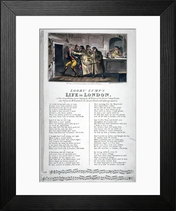 Framed Print : Looby Lumps life in London, a new song... 1822. Artist Framed Print : Looby Lumps life in London, a new song... 1822. Artist