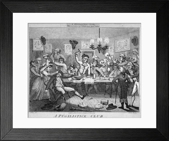 Framed Print : A pugilistick club... 1789. Artist: John Barlow Framed Print : A pugilistick club... 1789. Artist: John Barlow