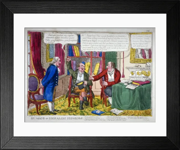 Framed Print : Humbug or heraldic honours, c1790. Artist Framed Print : Humbug or heraldic honours, c1790. Artist