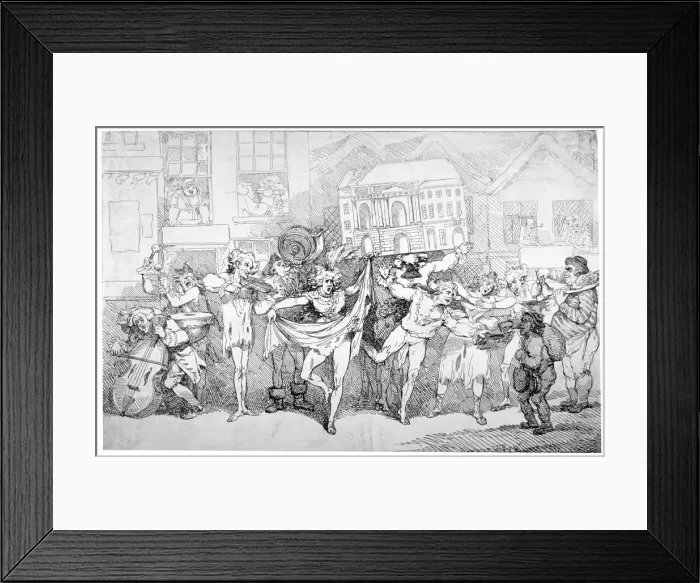 Framed Print : Ragged musicians and dancers, 1791. Artist: Thomas Rowlandson Framed Print : Ragged musicians and dancers, 1791. Artist: Thomas Rowlandson