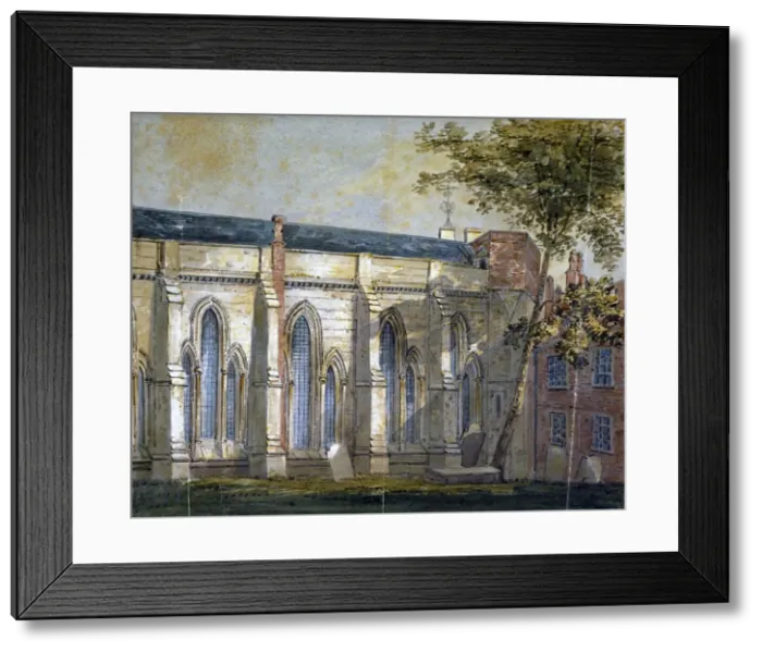 Framed Print : View of Temple Church, London, c1810. Artist Framed Print : View of Temple Church, London, c1810. Artist