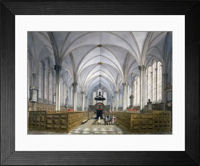 Framed Print : Interior view of Temple Church, London, 1811 Framed Print : Interior view of Temple Church, London, 1811