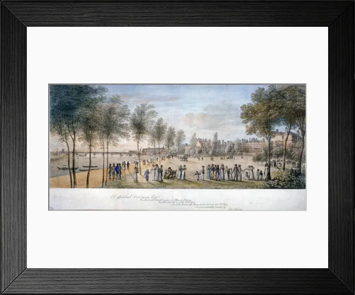 Framed Print : Temple Gardens, London, c1822 Framed Print : Temple Gardens, London, c1822
