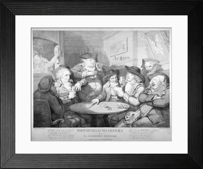 Framed Print : Smithfield sharpers, or the countrymen defrauded, c1787 Framed Print : Smithfield sharpers, or the countrymen defrauded, c1787