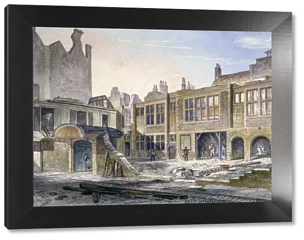 View of the demolition of Winchester Place, London, 1839