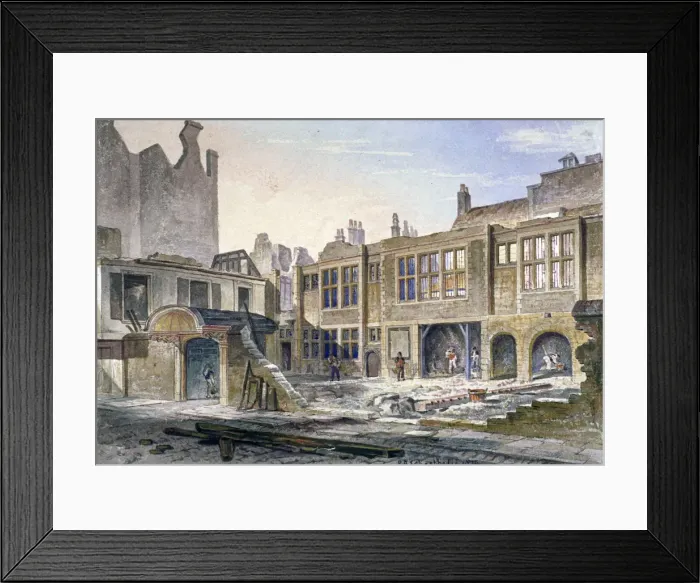 Framed Print : View of the demolition of Winchester Place, London, 1839 Framed Print : View of the demolition of Winchester Place, London, 1839