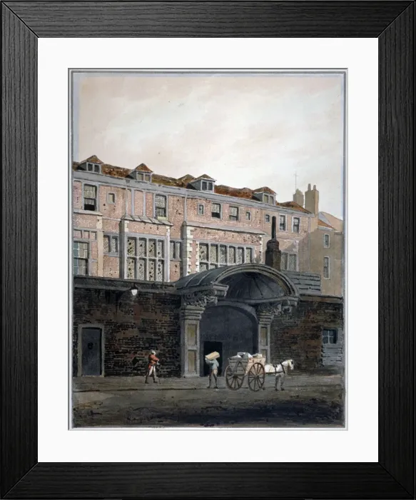 Framed Print : Gateway of Winchester Place, London, 1820. Artist: George Shepherd Framed Print : Gateway of Winchester Place, London, 1820. Artist: George Shepherd