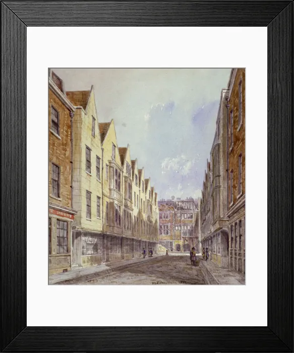 Framed Print : View of Great Winchester Street with Winchester Place visible in the distance, London, 1839 Framed Print : View of Great Winchester Street with Winchester Place visible in the distance, London, 1839