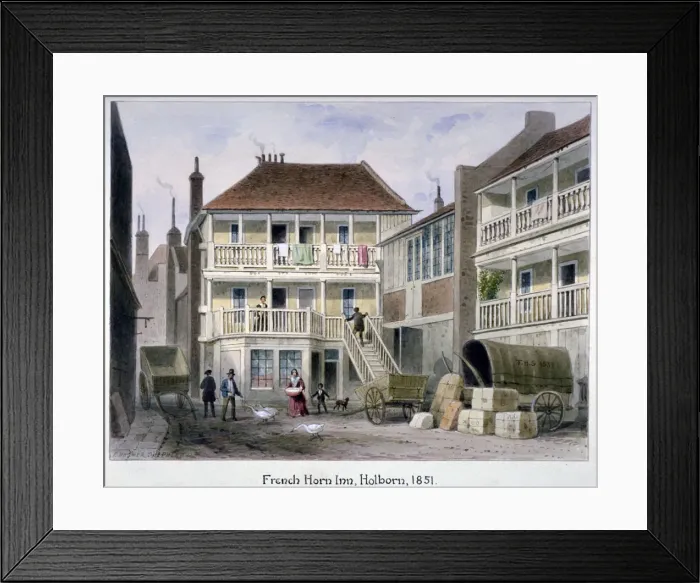 Framed Print : The French Horn Inn, Holborn, London, 1851 Framed Print : The French Horn Inn, Holborn, London, 1851