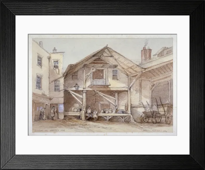 Framed Print : Blossoms Inn, Lawrence Lane, City of London, 1854 Framed Print : Blossoms Inn, Lawrence Lane, City of London, 1854