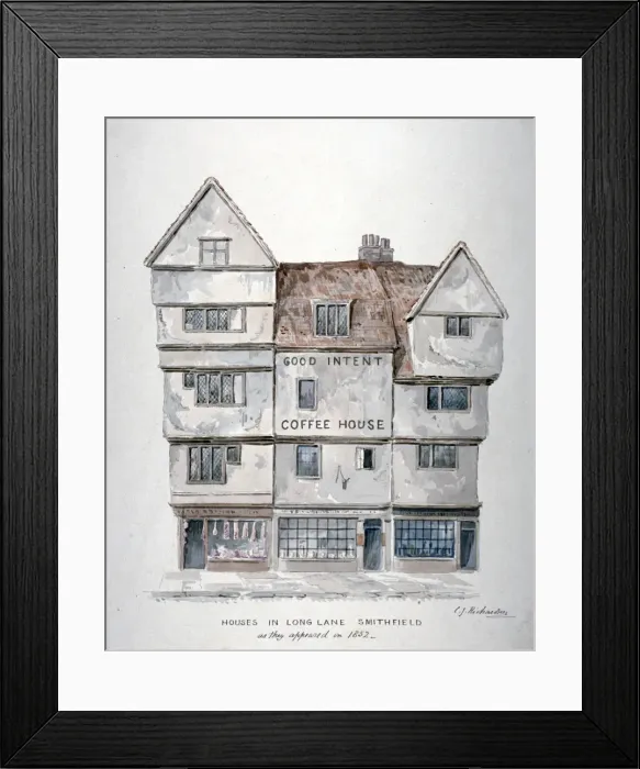 Framed Print : Buildings in Long Lane, Smithfield, City of London, 1852 Framed Print : Buildings in Long Lane, Smithfield, City of London, 1852
