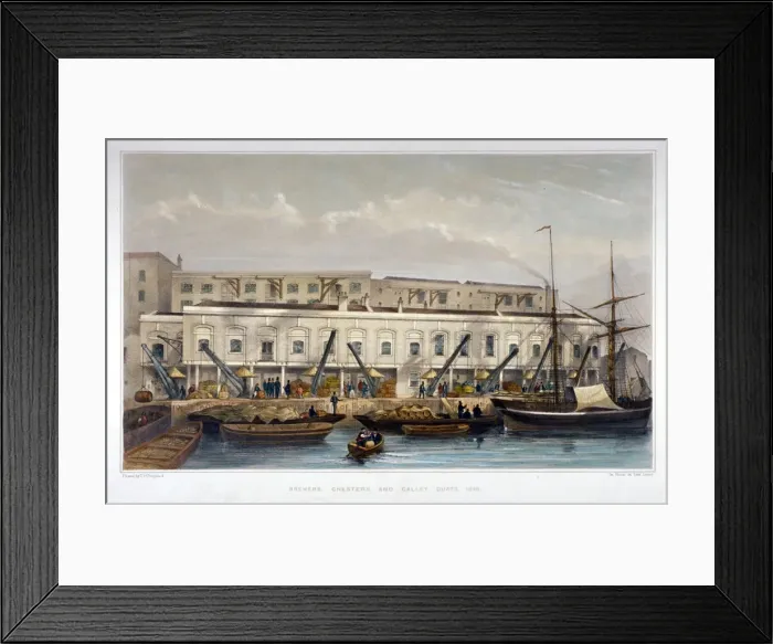 Framed Print : Brewers Quay, Chester Quay and Galley Quay, Lower Thames Street, City of London, 1841 Framed Print : Brewers Quay, Chester Quay and Galley Quay, Lower Thames Street, City of London, 1841