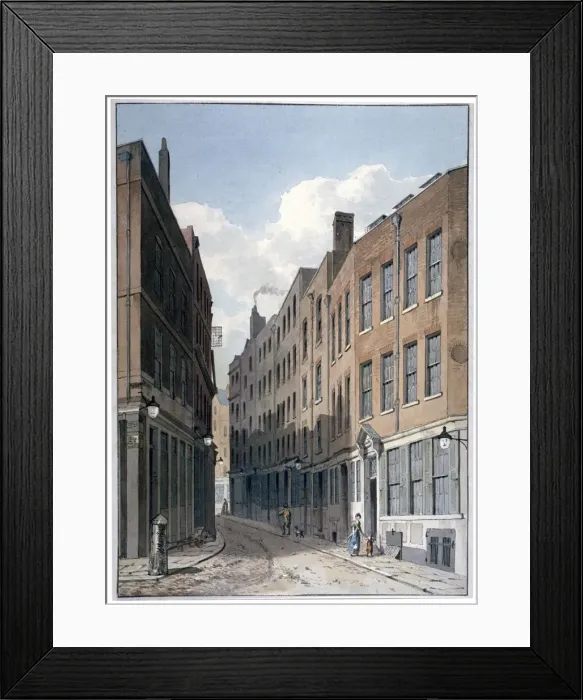 Framed Print : View of Bucklersbury, City of London, c1810 Framed Print : View of Bucklersbury, City of London, c1810