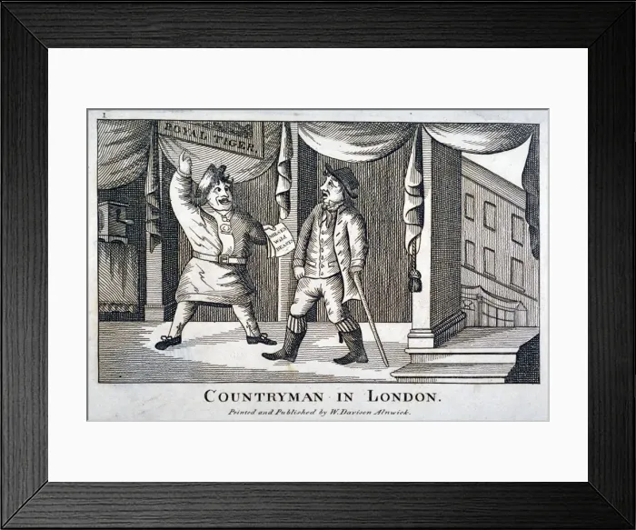 Framed Print : Countryman in London, c1800 Framed Print : Countryman in London, c1800