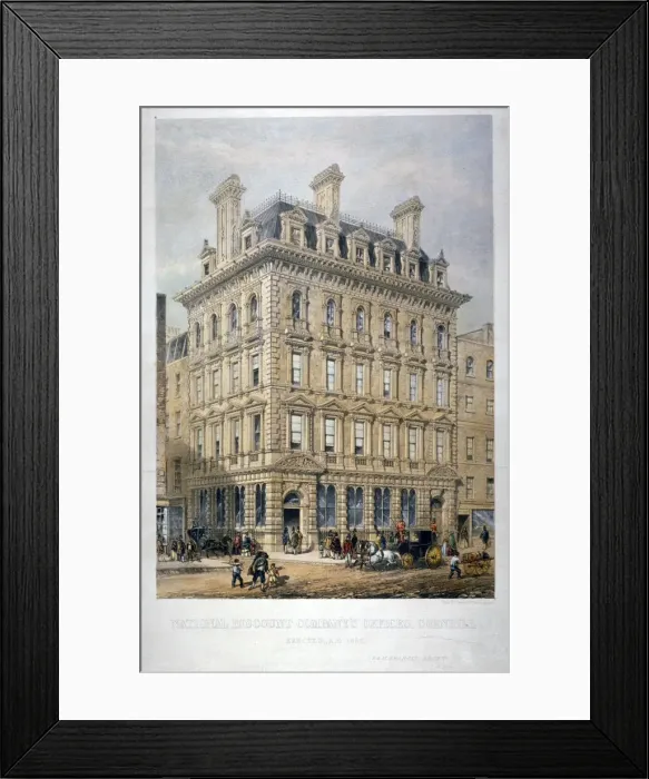 Framed Print : National Discount Companys offices, Cornhill, City of London, 1857 Framed Print : National Discount Companys offices, Cornhill, City of London, 1857