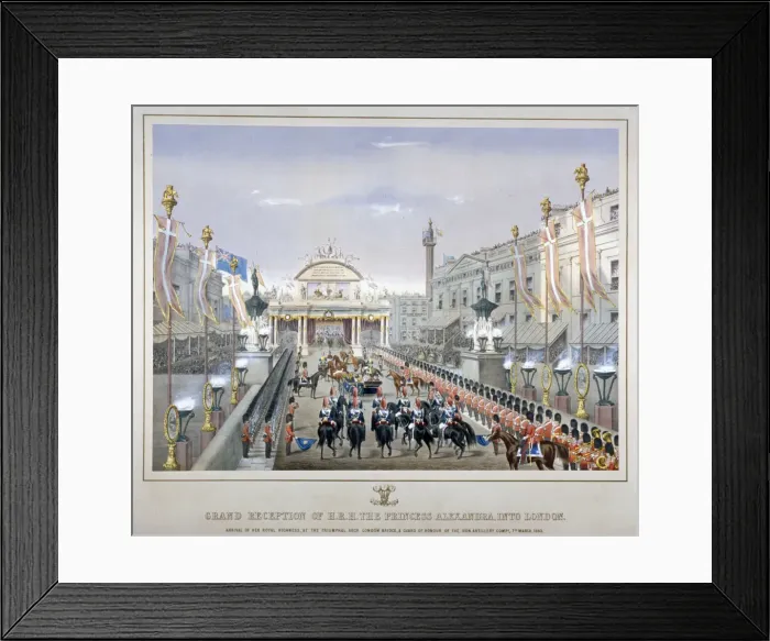 Framed Print : Royal reception on London Bridge, 1863. Artist Framed Print : Royal reception on London Bridge, 1863. Artist