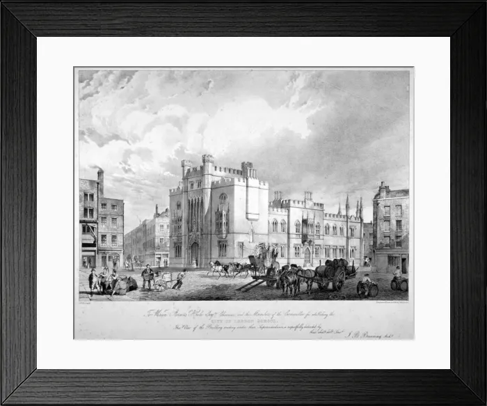Framed Print : View of the City of London School, Honey Lane Market, Milk Street, City of London, 1835 Framed Print : View of the City of London School, Honey Lane Market, Milk Street, City of London, 1835