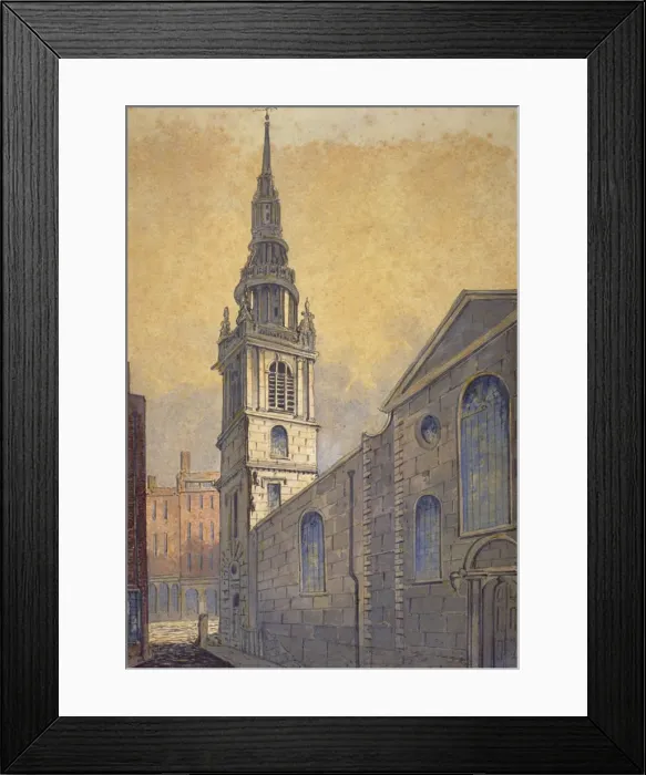 Framed Print : Church of St Mary le Bow from Bow Churchyard, City of London, c1815 Framed Print : Church of St Mary le Bow from Bow Churchyard, City of London, c1815