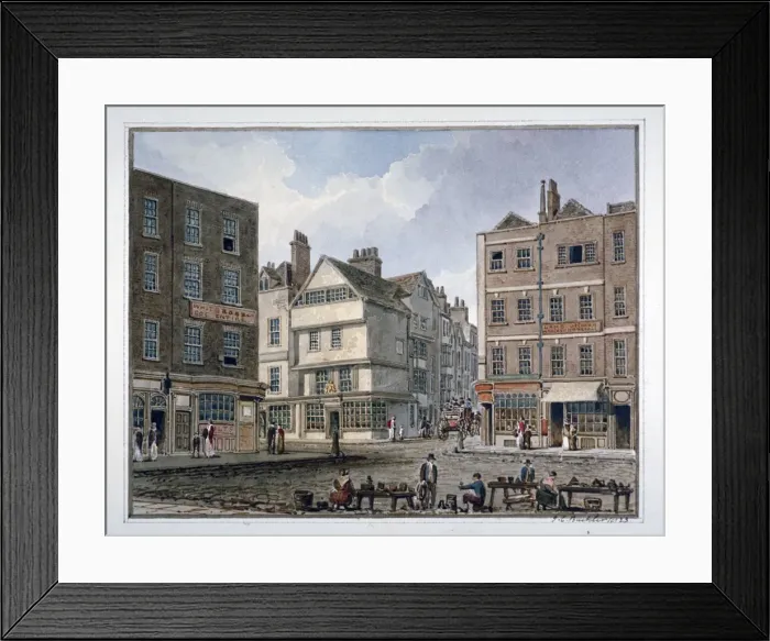 Framed Print : View of Middle Row and Grays Inn Lane, Holborn, London, 1823 Framed Print : View of Middle Row and Grays Inn Lane, Holborn, London, 1823