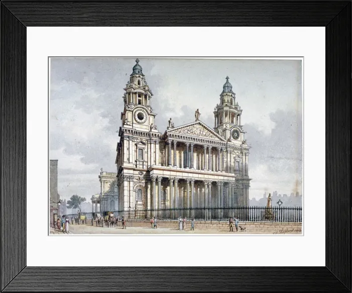 Framed Print : West front of St Pauls Cathedral, City of London, 1814 Framed Print : West front of St Pauls Cathedral, City of London, 1814