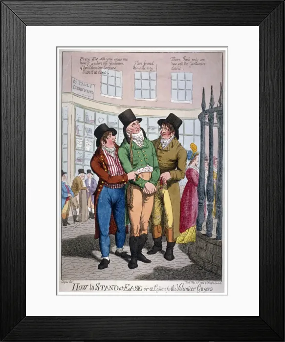 Framed Print : How to stand at ease, or a lesson for the Volunteer Gazers, 1804 Framed Print : How to stand at ease, or a lesson for the Volunteer Gazers, 1804