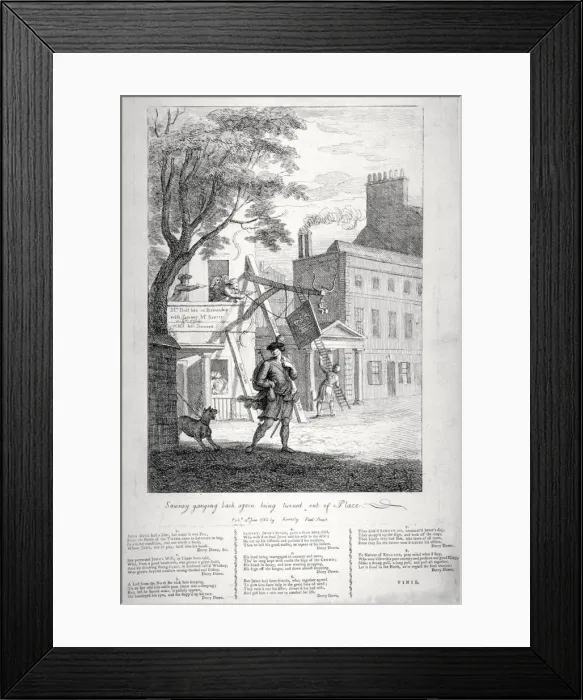 Framed Print : Sawney ganging back again, being turned out of place, 1782. Artist Framed Print : Sawney ganging back again, being turned out of place, 1782. Artist