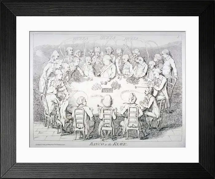 Framed Print : Banco to the knave, 1782 Framed Print : Banco to the knave, 1782