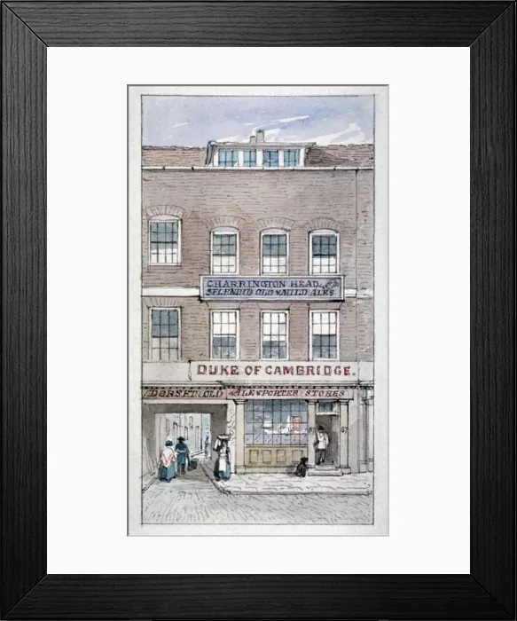 Framed Print : View of the Duke of Cambridge Tavern, Shoe Lane, City of London, c1840. Artist Framed Print : View of the Duke of Cambridge Tavern, Shoe Lane, City of London, c1840. Artist