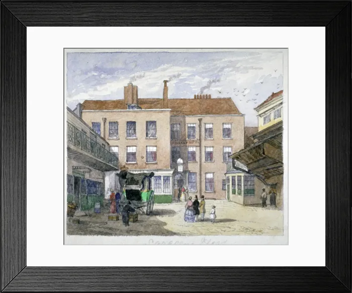 Framed Print : View of the Saracens Head Inn, Snow Hill, City of London, c1835. Artist Framed Print : View of the Saracens Head Inn, Snow Hill, City of London, c1835. Artist