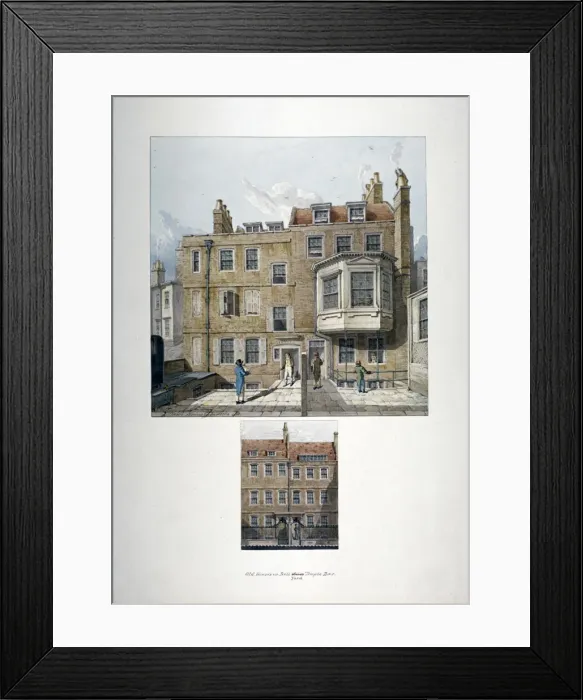 Framed Print : Two views of houses in Bell Yard, Chancery Lane, London, 1818. Artist Framed Print : Two views of houses in Bell Yard, Chancery Lane, London, 1818. Artist