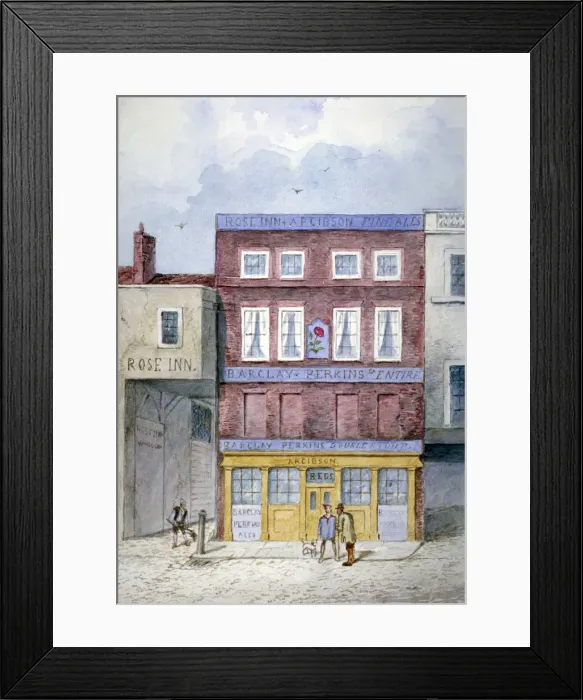 Framed Print : The Rose Inn, Farringdon Street, City of London, 1838 Framed Print : The Rose Inn, Farringdon Street, City of London, 1838