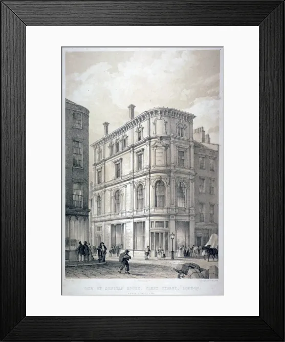 Framed Print : Dunstan House, on the corner of Fleet Street and Whitefriars Street, City of London, c1842 Framed Print : Dunstan House, on the corner of Fleet Street and Whitefriars Street, City of London, c1842