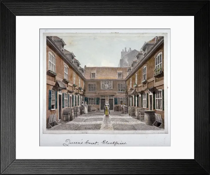 Framed Print : View of Queens Court, Upper Ground Street, Southwark, London, 1830 Framed Print : View of Queens Court, Upper Ground Street, Southwark, London, 1830