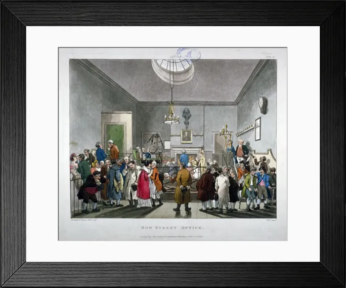 Framed Print : Bow Street Police Court, Westminster, London, 1808. Artist: Augustus Charles Pugin Framed Print : Bow Street Police Court, Westminster, London, 1808. Artist: Augustus Charles Pugin