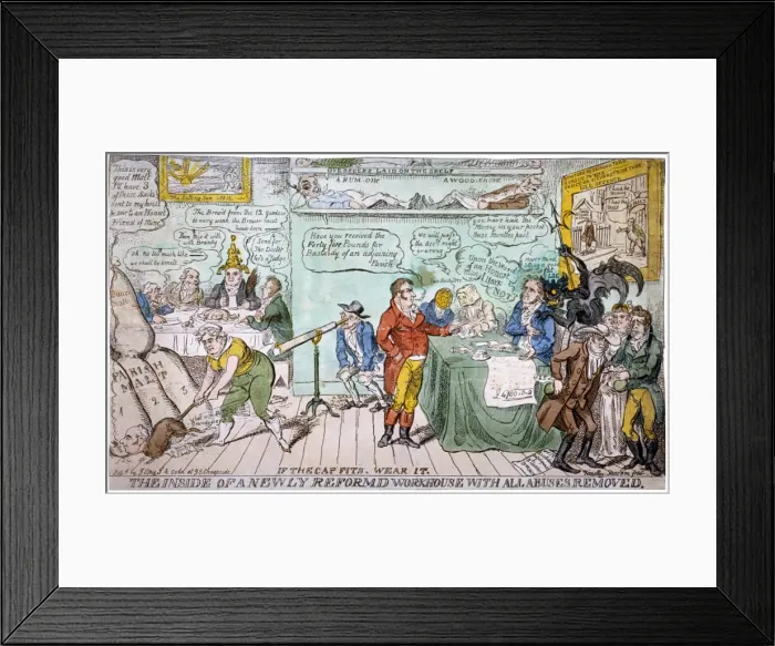 Framed Print : The Inside of a Newly Reformed Workhouse with all Abuses Removed, 1813. Artist Framed Print : The Inside of a Newly Reformed Workhouse with all Abuses Removed, 1813. Artist