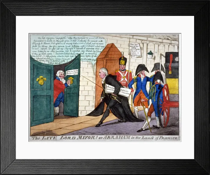 Framed Print : The Late Lord Mayor! or Abraham in the Land of Promise!!!, 1813 Framed Print : The Late Lord Mayor! or Abraham in the Land of Promise!!!, 1813